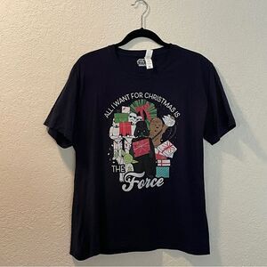 Star Wars All I Want for Christmas is the Force Tee Shirt Top Size XL